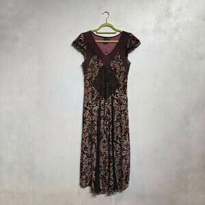 Anac designed by kimi Black Floral Midi Dress Sz M